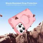 For iPhone 15 Pro Max Yingcai Gears MagSafe Holder Shockproof Phone Case(Pink) - 2