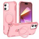 For iPhone 16 Yingcai Gears MagSafe Holder Shockproof Phone Case(Pink) - 1