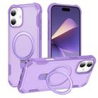 For iPhone 16 Plus Yingcai Gears MagSafe Holder Shockproof Phone Case(Purple) - 1