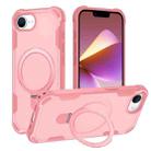 For iPhone 16e Yingcai Gears MagSafe Holder Shockproof Phone Case(Pink) - 1