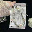 White Rhinestones Luminous Round Bead Double Chain Phone Chain(White Rhinestones) - 1