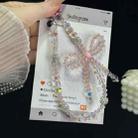 Luminous Round Bead Double Chain Phone Chain(Pink) - 1