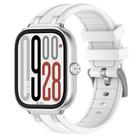 For Redmi Watch 5 / Xiaomi Smart Band 9 Pro Silver Metal Connector Silicone Watch Band(White) - 1