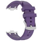 For Redmi Watch 5 / Xiaomi Smart Band 9 Pro Silver Metal Connector Silicone Watch Band(Purple) - 3