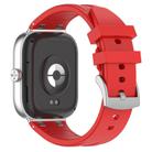 For Redmi Watch 5 / Xiaomi Smart Band 9 Pro Silver Metal Connector Silicone Watch Band(Red) - 2