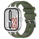 For Redmi Watch 5 / Xiaomi Smart Band 9 Pro Silver Metal Connector Silicone Watch Band(Olive Green) - 1