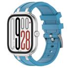 For Redmi Watch 5 / Xiaomi Smart Band 9 Pro Silver Metal Connector Silicone Watch Band(Sea Blue) - 1