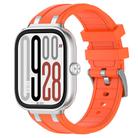 For Redmi Watch 5 / Xiaomi Smart Band 9 Pro Silver Metal Connector Silicone Watch Band(Orange) - 1