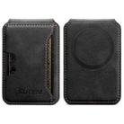 Suteni S3 Cowhide Textured MagSafe Magnetic Card Case(Black) - 1