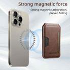 Suteni S3 Cowhide Textured MagSafe Magnetic Card Case(Brown) - 2