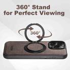 For iPhone 16 Suteni G3 360 Rotation Holder MagSafe Denim Leather Back Phone Case(Brown) - 2
