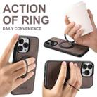 For iPhone 15 Pro Suteni G3 360 Rotation Holder MagSafe Denim Leather Back Phone Case(Brown) - 3