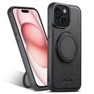 For iPhone 15 Plus Suteni G3 360 Rotation Holder MagSafe Denim Leather Back Phone Case(Black) - 1