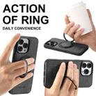For iPhone 14 Pro Max Suteni G3 360 Rotation Holder MagSafe Denim Leather Back Phone Case(Black) - 3