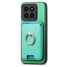 For Xiaomi 14 5G Retro Cross Leather Ring Vertical Insert Card Bag MagSafe Phone Case(Green) - 2
