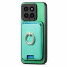 For Xiaomi 14 Pro 5G Retro Cross Leather Ring Vertical Insert Card Bag MagSafe Phone Case(Green) - 2