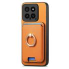 For Xiaomi 15 Retro Cross Leather Ring Vertical Insert Card Bag MagSafe Phone Case(Yellow) - 2