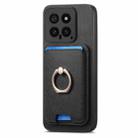 For Xiaomi 15 Retro Cross Leather Ring Vertical Insert Card Bag MagSafe Phone Case(Black) - 2