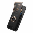 For Xiaomi 15 Retro Cross Leather Ring Vertical Insert Card Bag MagSafe Phone Case(Black) - 3