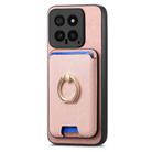 For Xiaomi 14T Pro Retro Cross Leather Ring Vertical Insert Card Bag MagSafe Phone Case(Pink) - 2
