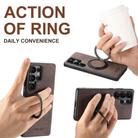 For Samsung Galaxy S23 Ultra 5G Suteni G3 Oil Wax 360 Rotation Holder MagSafe Back Phone Case(Brown) - 2