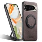 For Google Pixel 9 Pro Suteni G3 360 Rotation Holder MagSafe Denim Leather Back Phone Case(Brown) - 1