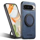For Google Pixel 9 Pro Suteni G3 360 Rotation Holder MagSafe Denim Leather Back Phone Case(Blue) - 1