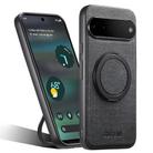 For Google Pixel 6a Suteni G3 360 Rotation Holder MagSafe Denim Leather Back Phone Case(Black) - 1