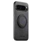 For Google Pixel 10 Pro Suteni G3 360 Rotation Holder MagSafe Denim Leather Back Phone Case(Black) - 1