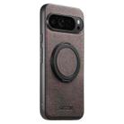 For Google Pixel 10 Pro XL Suteni G3 360 Rotation Holder MagSafe Denim Leather Back Phone Case(Brown) - 1