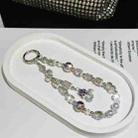 Fox Pendant Crystal Beads Mobile Phone Chain(Purple) - 1