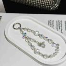 Fox Pendant Crystal Beads Mobile Phone Chain(White) - 1