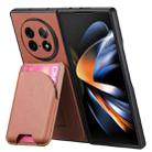 For OPPO Find N5 Twill Fabric Leather Skin Card Bag Magnetic Back Phone Case(Brown) - 3