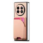 For OPPO Find N5 Twill Fabric Leather Skin Card Bag Magnetic Back Phone Case(Pink) - 2