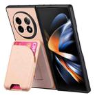 For OPPO Find N5 Twill Fabric Leather Skin Card Bag Magnetic Back Phone Case(Pink) - 3