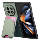 For OPPO Find N5 Twill Fabric Leather Skin Card Bag Magnetic Back Phone Case(Green) - 3