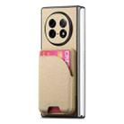 For OPPO Find N5 Twill Fabric Leather Skin Card Bag Magnetic Back Phone Case(Khaki) - 2