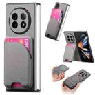 For OPPO Find N5 Twill Fabric Leather Skin Card Bag Magnetic Back Phone Case(Gray) - 1