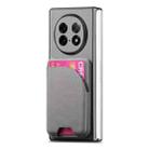 For OPPO Find N5 Twill Fabric Leather Skin Card Bag Magnetic Back Phone Case(Gray) - 2