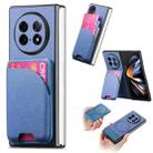 For OPPO Find N5 Twill Fabric Leather Skin Card Bag Magnetic Back Phone Case(Blue) - 1