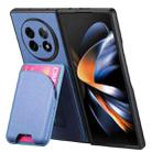 For OPPO Find N5 Twill Fabric Leather Skin Card Bag Magnetic Back Phone Case(Blue) - 3