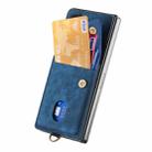 For OPPO Find N5 Retro Card Wallet Fold Leather Phone Case with Strap(Blue) - 3