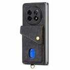 For OPPO Find N5 Retro Card Wallet Fold Leather Phone Case with Strap(Black) - 2