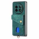 For OPPO Find N5 Retro Card Wallet Fold Leather Phone Case with Strap(Green) - 2