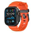 For Apple Watch 46mm / 49mm / 45mm / 44mm Black Buckle Field Path Fluororubber Watch Band(Orange) - 1