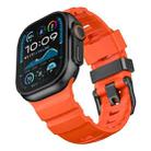 For Apple Watch 46mm / 49mm / 45mm / 44mm Black Buckle Field Path Fluororubber Watch Band(Orange) - 2