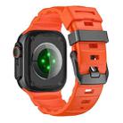 For Apple Watch 46mm / 49mm / 45mm / 44mm Black Buckle Field Path Fluororubber Watch Band(Orange) - 3