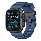 For Apple Watch 46mm / 49mm / 45mm / 44mm Black Buckle Field Path Fluororubber Watch Band(Blue) - 1