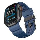 For Apple Watch 46mm / 49mm / 45mm / 44mm Black Buckle Field Path Fluororubber Watch Band(Blue) - 2