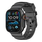 For Apple Watch 46mm / 49mm / 45mm / 44mm Black Buckle Field Path Fluororubber Watch Band(Black) - 1